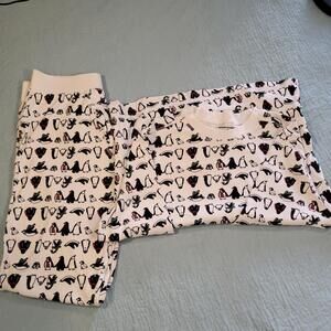 Amazon Essentials adult unisex pajama set white with penguins sz M 100% cotton